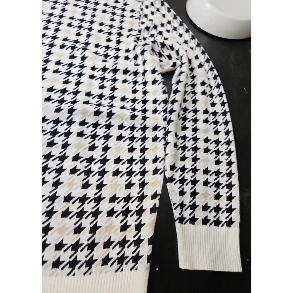Shaquille O'Neal XLG Big‎ & Tall XXL Crew Pullover 2XL Sweater Houndstooth *EUC*